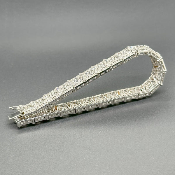 Estate Retro 18K W Gold 2.79cttw G-H/SI1 Diamond Bracelet - Walter Bauman Jewelers