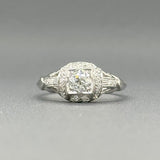 Estate Retro Platinum 0.68cttw G-I/VS1-SI1 Diamond Engagement Ring - Walter Bauman Jewelers