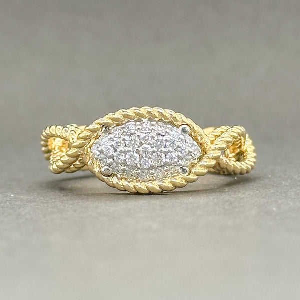 Estate Roberto Coin 18K Y Gold 0.28cttw G-H/SI1 Diamond Braided Ring - Walter Bauman Jewelers