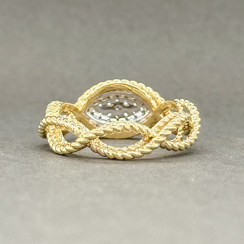Estate Roberto Coin 18K Y Gold 0.28cttw G-H/SI1 Diamond Braided Ring - Walter Bauman Jewelers