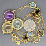 Estate Roberto Coin 18K Y Gold Multi-Gemstone 32” Necklace - Walter Bauman Jewelers