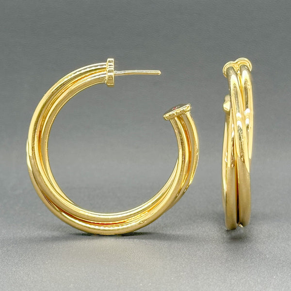 Estate Roberto Coin 18K Y Gold Triple Hoop Earrings - Walter Bauman Jewelers