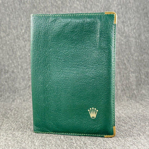 Estate Rolex Green Leather Document Folder - Walter Bauman Jewelers