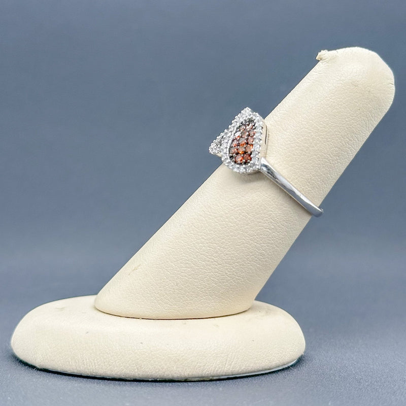 Estate SS 1.00cttw Red & White Diamond Ring - Walter Bauman Jewelers