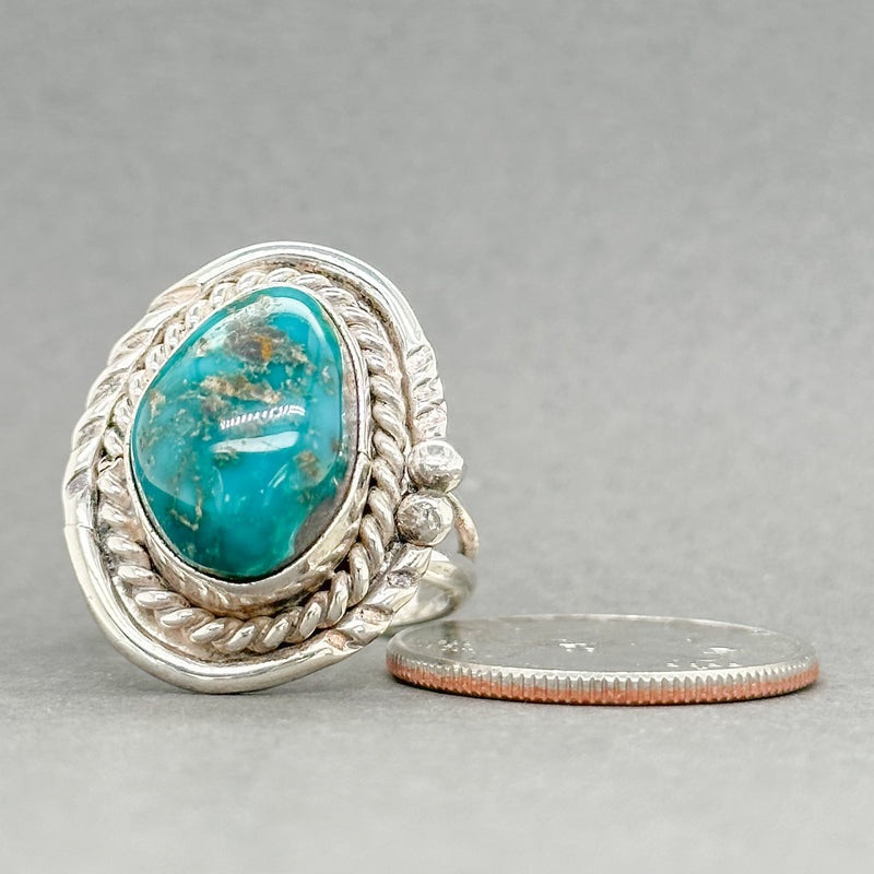 Estate SS 10.24ct Turquoise Ring - Walter Bauman Jewelers