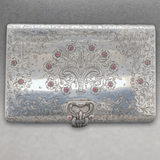 Estate SS 1.3cttw Ruby Floral Clutch/Makeup Purse - Walter Bauman Jewelers
