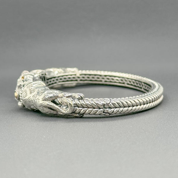 Estate SS 14 Double Lion Cuff Bracelet - Walter Bauman Jewelers