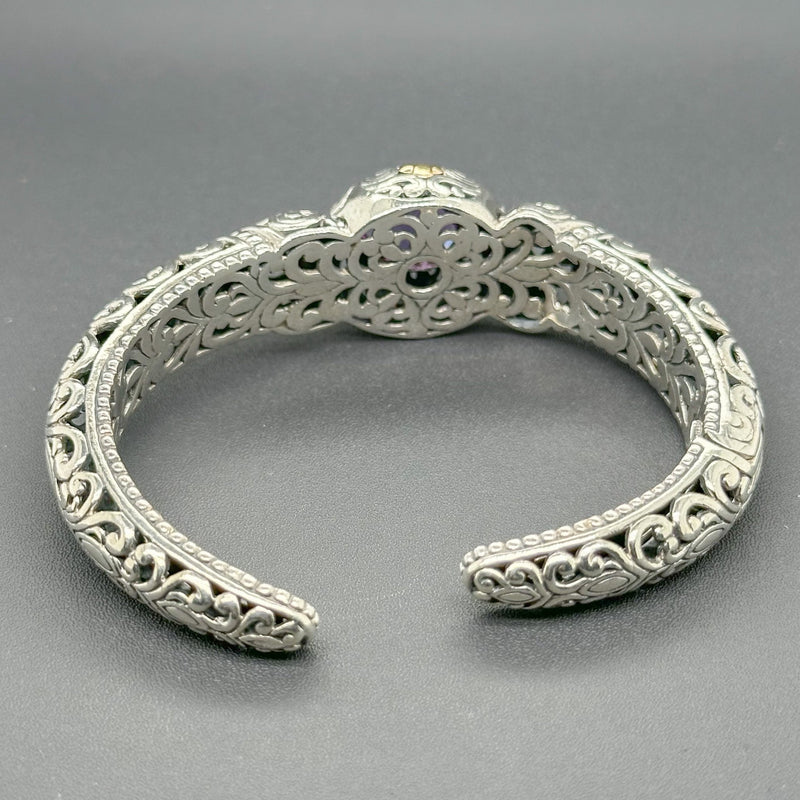 Estate SS 18 Amethyst Cuff Bracelet - Walter Bauman Jewelers