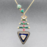 Estate SS 18K Y Gold 0.64cttw I-K/SI1-I1 & 0.28cttw Ruby Necklace - Walter Bauman Jewelers