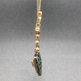 Estate SS 18K Y Gold 0.64cttw I-K/SI1-I1 & 0.28cttw Ruby Necklace - Walter Bauman Jewelers