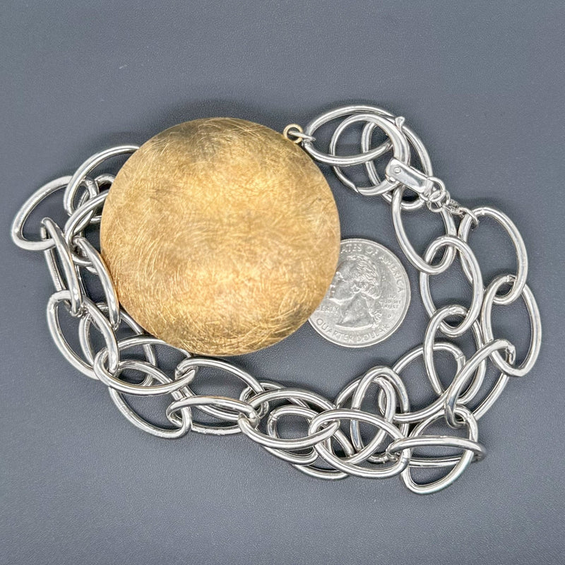 Estate SS Brass Medallion Necklace - Walter Bauman Jewelers