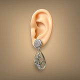 Estate SS & Bronze Teardrop Shaped Dangle Earrings - Walter Bauman Jewelers