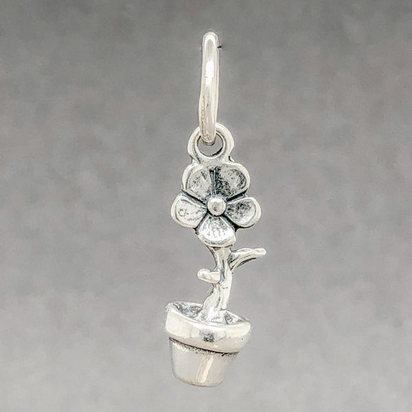 Estate SS Flower Pot Charm - Walter Bauman Jewelers