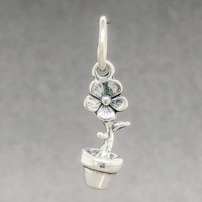 Estate SS Flower Pot Charm - Walter Bauman Jewelers