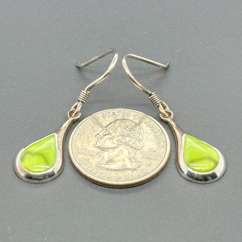 Estate SS Green Dangle Earrings - Walter Bauman Jewelers
