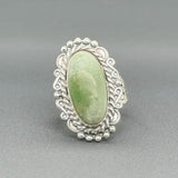 Estate SS Green Stone Adjustable Ring - Walter Bauman Jewelers