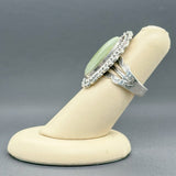 Estate SS Green Stone Adjustable Ring - Walter Bauman Jewelers