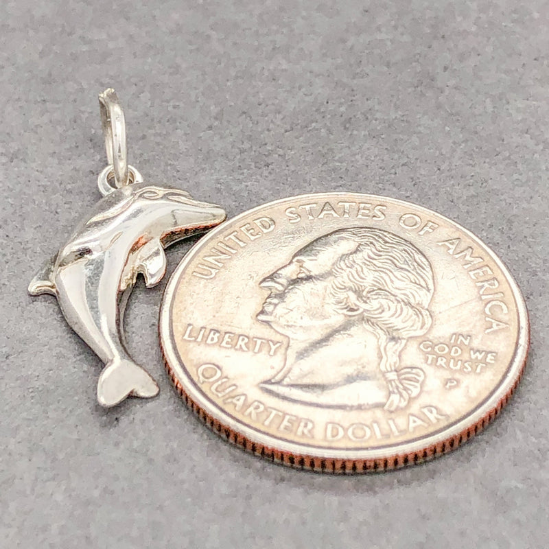 Estate SS Jumping Dolphin Charm - Walter Bauman Jewelers