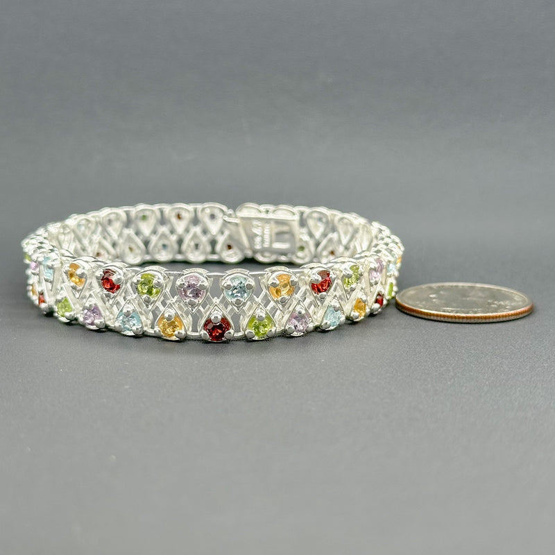 Estate SS Multi-Gemstone Bracelet - Walter Bauman Jewelers