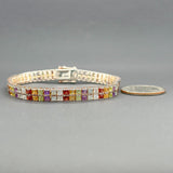 Estate SS Multicolor Gemstone Bracelet - Walter Bauman Jewelers