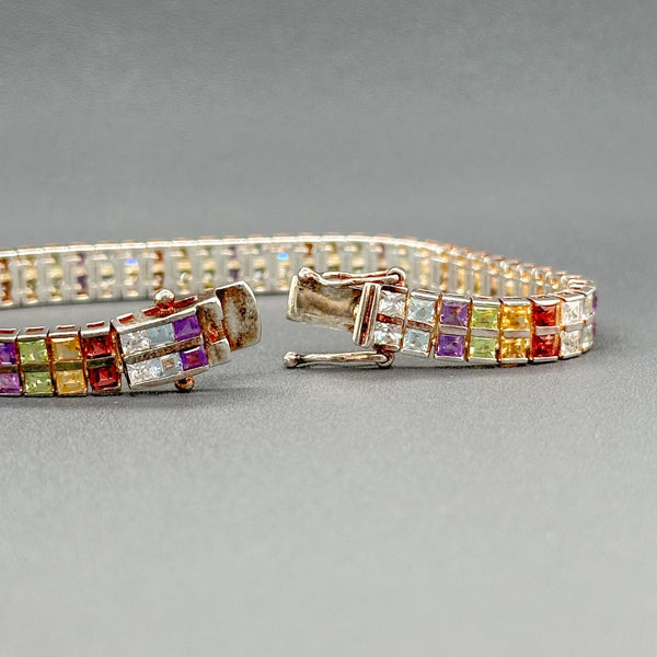 Estate SS Multicolor Gemstone Bracelet - Walter Bauman Jewelers