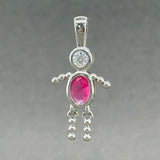 Estate SS Pink & White CZ Girl Pendant - Walter Bauman Jewelers