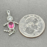 Estate SS Pink & White CZ Girl Pendant - Walter Bauman Jewelers