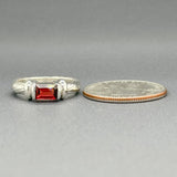 Estate SS Red CZ Cable Ring - Walter Bauman Jewelers