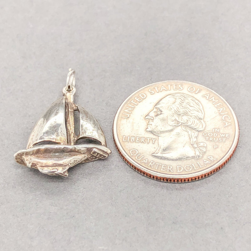 Estate SS Sailboat Charm - Walter Bauman Jewelers