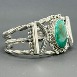 Estate SS Southwest Turquoise Cuff Bracelet - Walter Bauman Jewelers