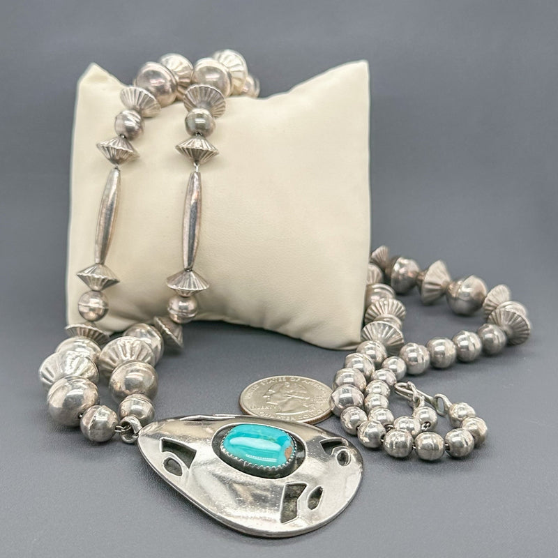 Estate SS Turquoise Southwest Necklace - Walter Bauman Jewelers