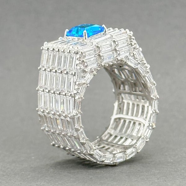 Estate SS White & Blue CZ Cocktail Ring - Walter Bauman Jewelers