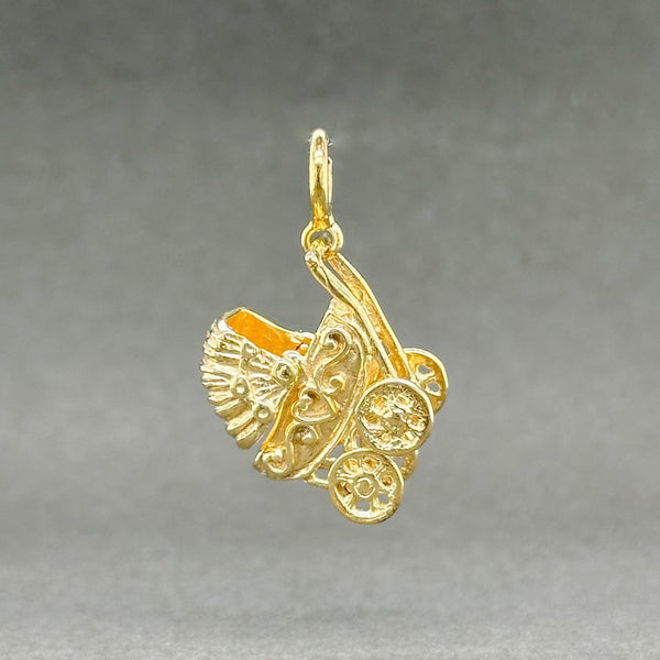 Estate SS YGP Baby Carriage Charm - Walter Bauman Jewelers