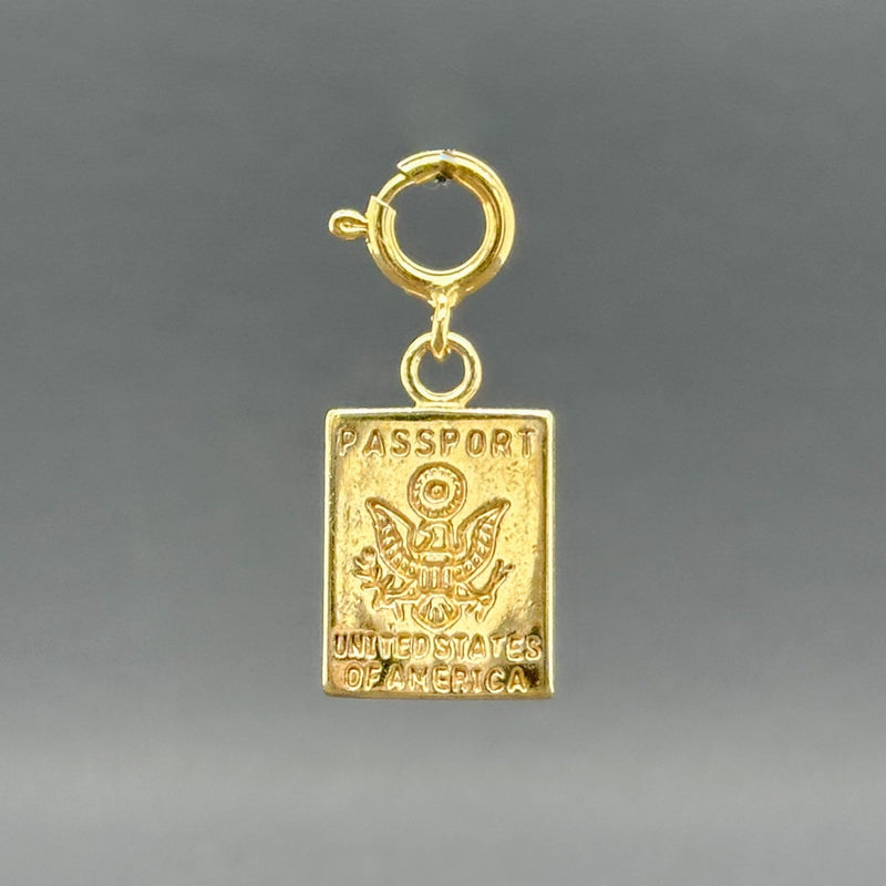Estate SS YGP US Passport Charm - Walter Bauman Jewelers