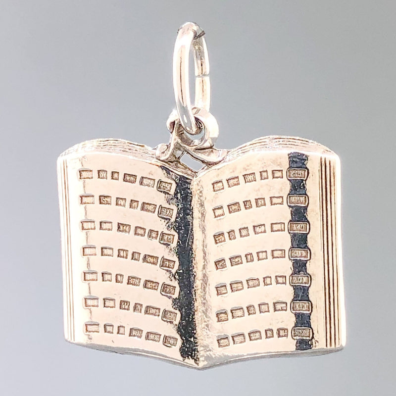 Estate Sterling Silver Bible Charm - Walter Bauman Jewelers