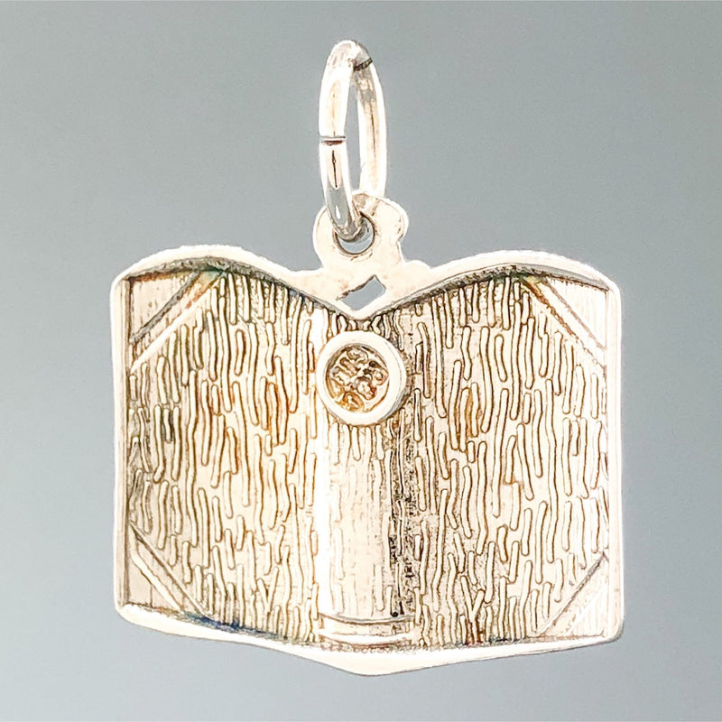 Estate Sterling Silver Bible Charm - Walter Bauman Jewelers
