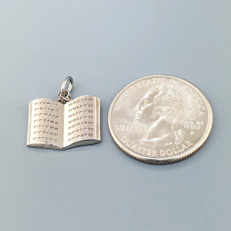 Estate Sterling Silver Bible Charm - Walter Bauman Jewelers