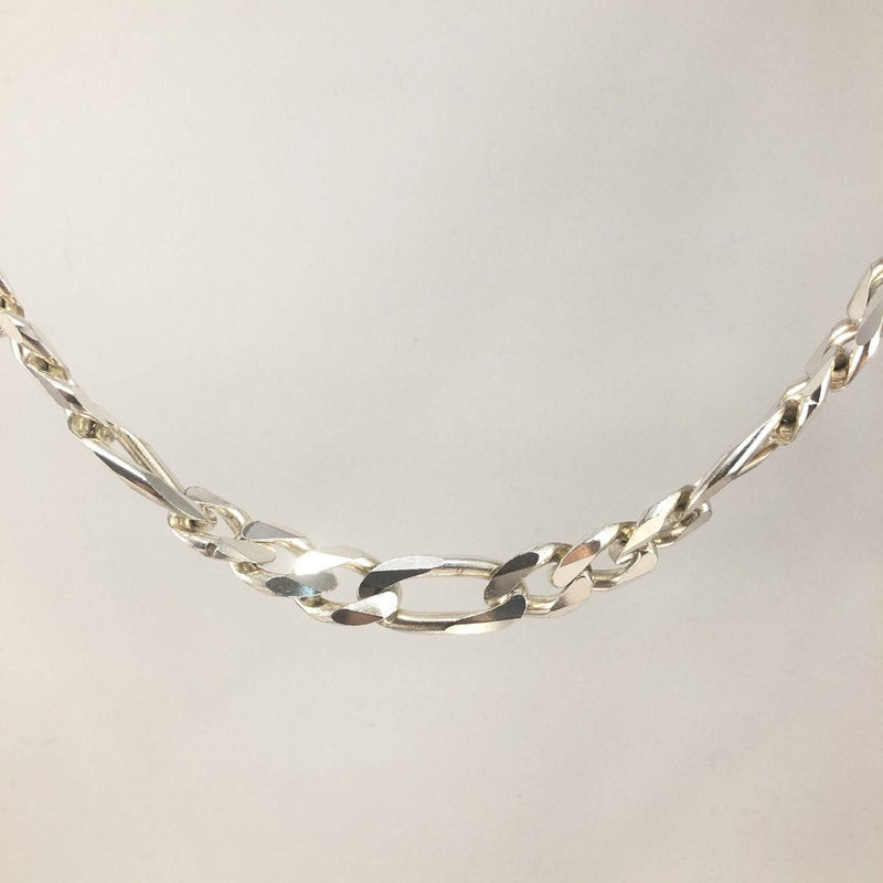 Estate Sterling Silver Heavy Link Figaro Chain - Walter Bauman Jewelers