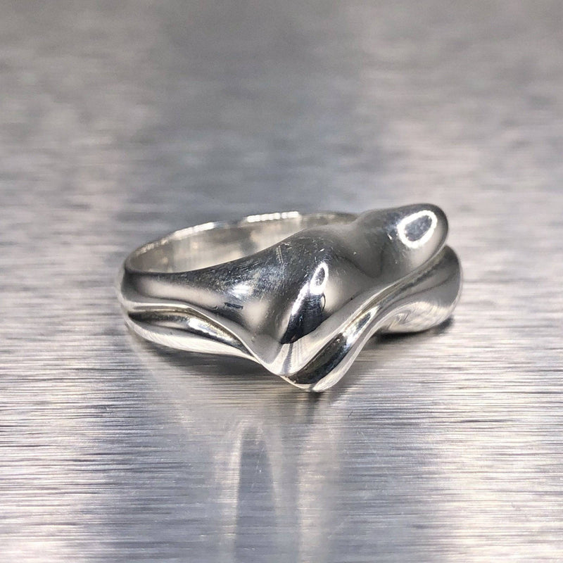 Estate Sterling Silver Modern Wave Ring - Walter Bauman Jewelers