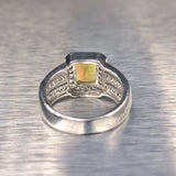 Estate Sterling Silver Opalite & CZ Ring - Walter Bauman Jewelers