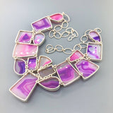 Estate Sterling Silver Pink & Purple Chalcedony Necklace - Walter Bauman Jewelers