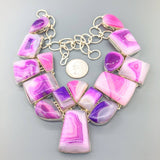 Estate Sterling Silver Pink & Purple Chalcedony Necklace - Walter Bauman Jewelers