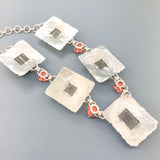 Estate Sterling Silver Stone & Rose Necklace - Walter Bauman Jewelers