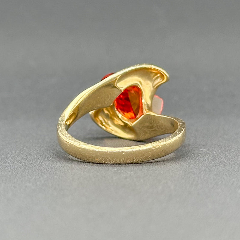 Estate Strellman's 14K Y Gold 4.20ct Fire Opal Lighthouse Ring - Walter Bauman Jewelers