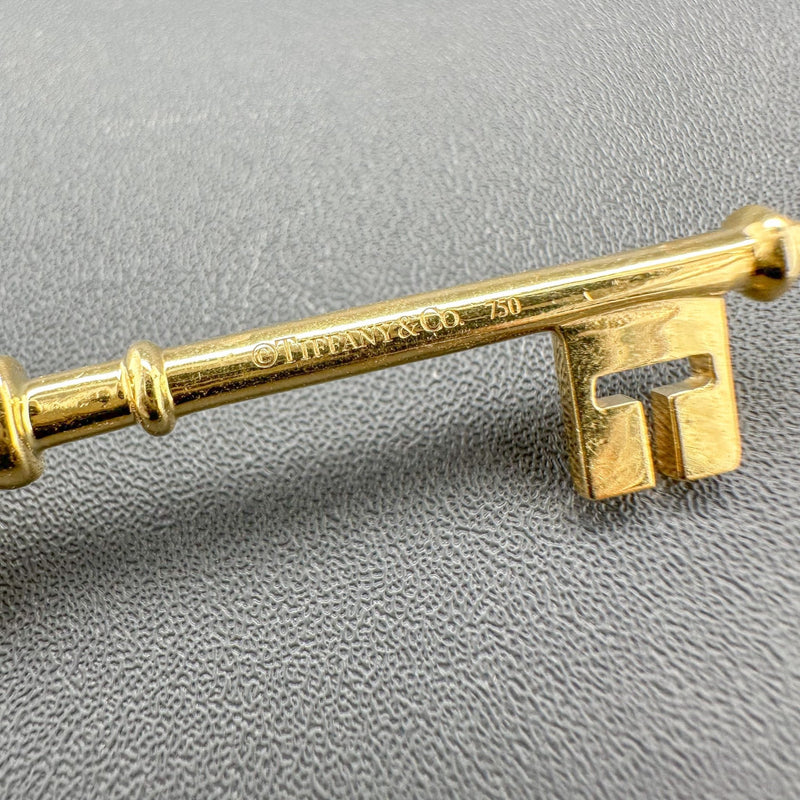Estate Tiffany & Co. 18K Y Gold 0.08cttw G/VS2 Diamond Key Pendant - Walter Bauman Jewelers