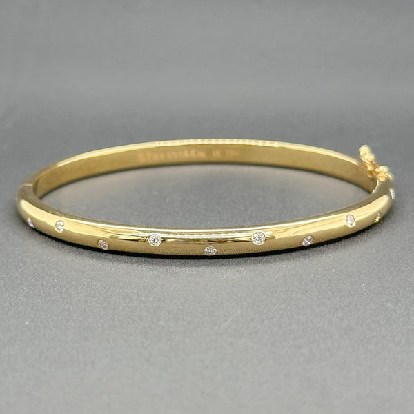 Estate Tiffany & Co. 18K Y Gold 0.30cttw F-G/VS1 Diamond Bangle Bracelet - Walter Bauman Jewelers