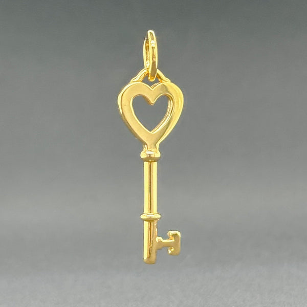Estate Tiffany & Co. 18K Y Gold Heart Key Pendant - Walter Bauman Jewelers