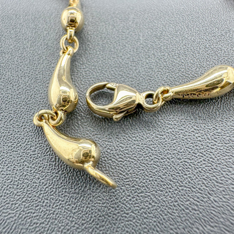 Estate Tiffany & Co 18K Y Gold Teardrop Link Bracelet - Walter Bauman Jewelers