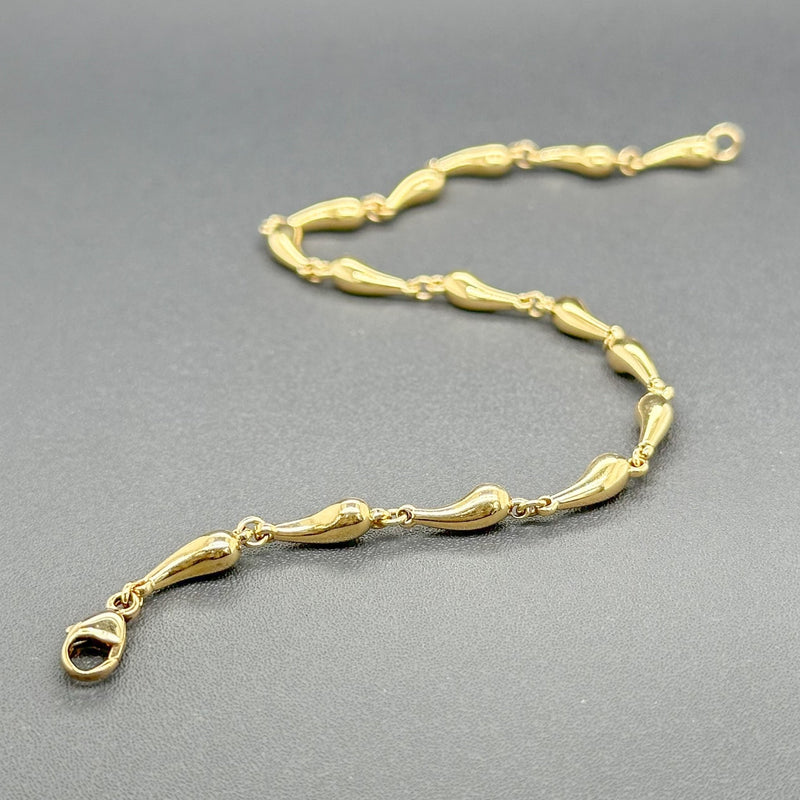 Estate Tiffany & Co 18K Y Gold Teardrop Link Bracelet - Walter Bauman Jewelers