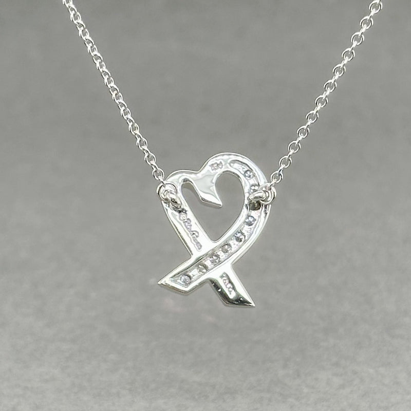 Estate Tiffany & Co. SS 0.13cttw G-H/VS1 Diamond Loving Heart Pendant - Walter Bauman Jewelers